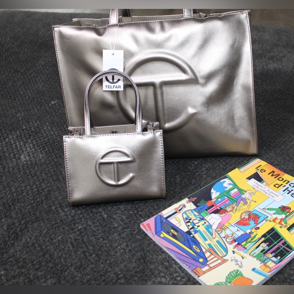 Medium telfar metallic bronze bag